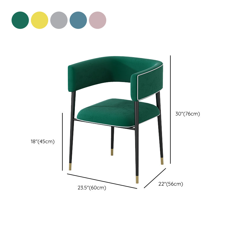 Glam Upholstered Dining Arm Chair Open Back Arm Chair for Dining Room