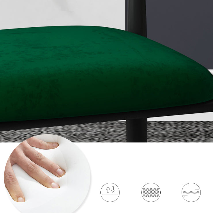 Contemporary Open Back Dining Armchair Metal Frame Upholstered Chair