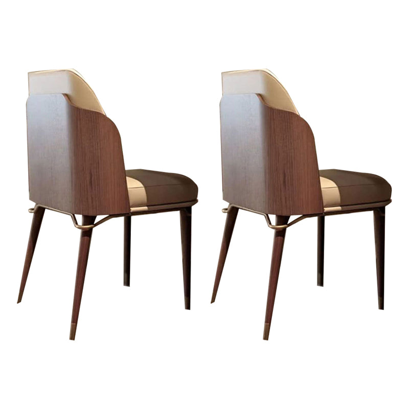 Glam Style Kitchen Dining Chairs Upholstered Side Chairs with Wood Legs