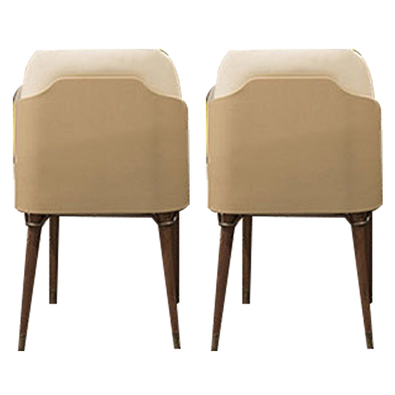 Glam Style Kitchen Dining Chairs Upholstered Side Chairs with Wood Legs