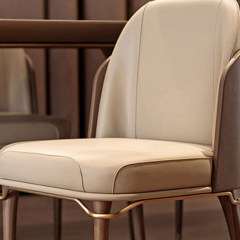 Glam Style Kitchen Dining Chairs Upholstered Side Chairs with Wood Legs