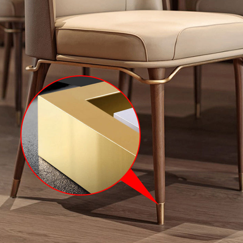 Glam Style Kitchen Dining Chairs Upholstered Side Chairs with Wood Legs