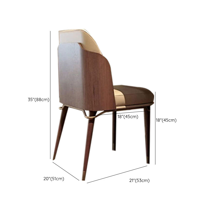 Glam Style Kitchen Dining Chairs Upholstered Side Chairs with Wood Legs