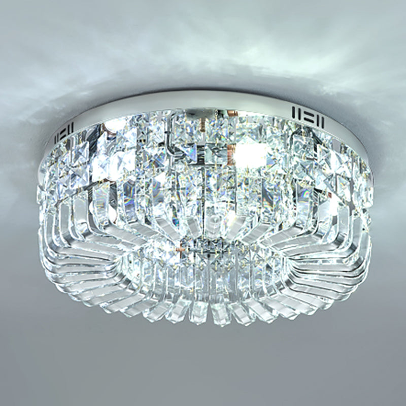 Modernism Flush Mount Lamp Round Ceiling Lighting with Crystal for Bedroom