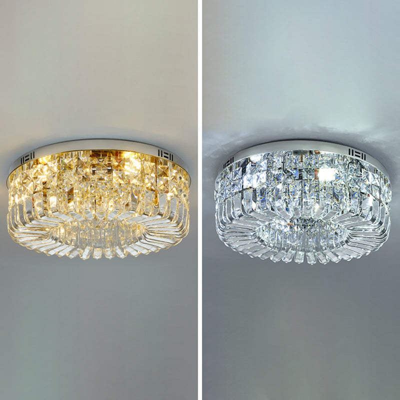 Modernism Flush Mount Lamp Round Ceiling Lighting with Crystal for Bedroom