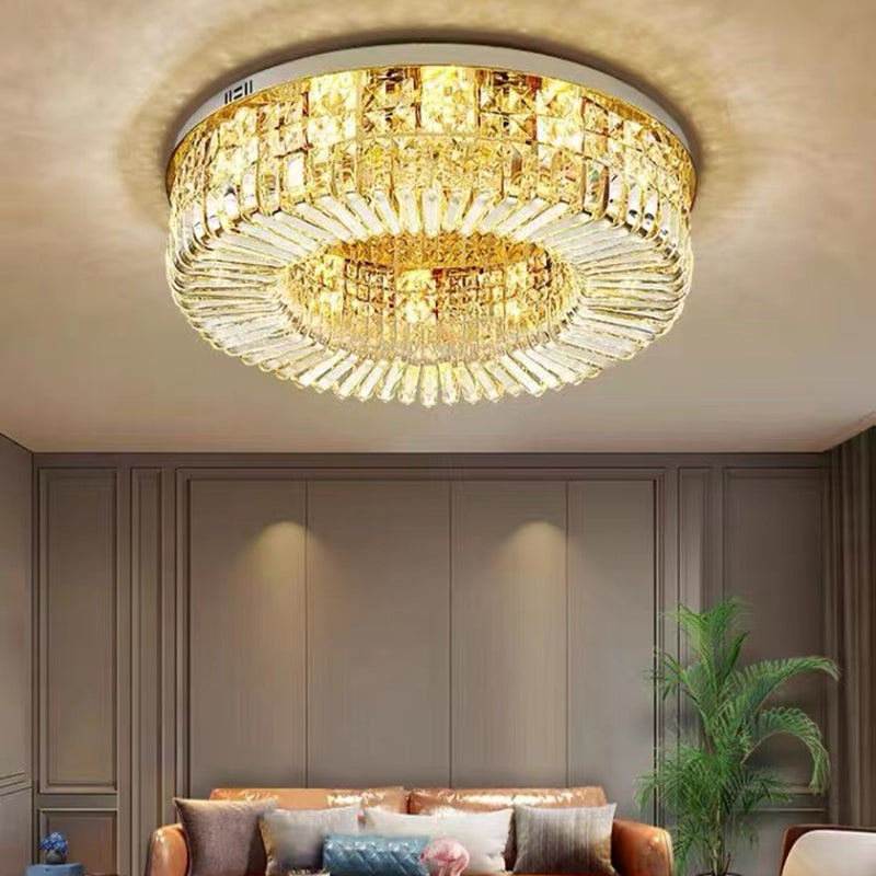 Modernism Flush Mount Lamp Round Ceiling Lighting with Crystal for Bedroom