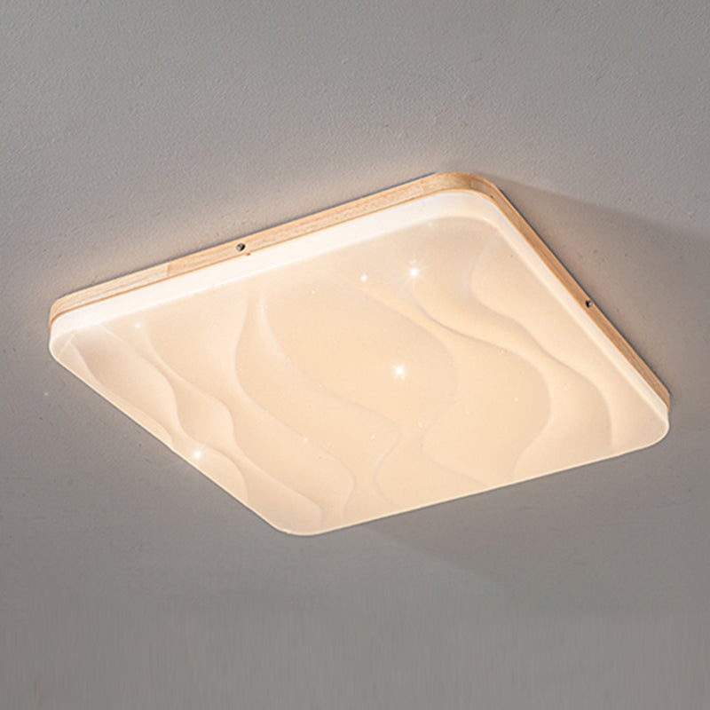 Contemporary Flush Light Wooden LED Ceiling Lighting for Bedroom