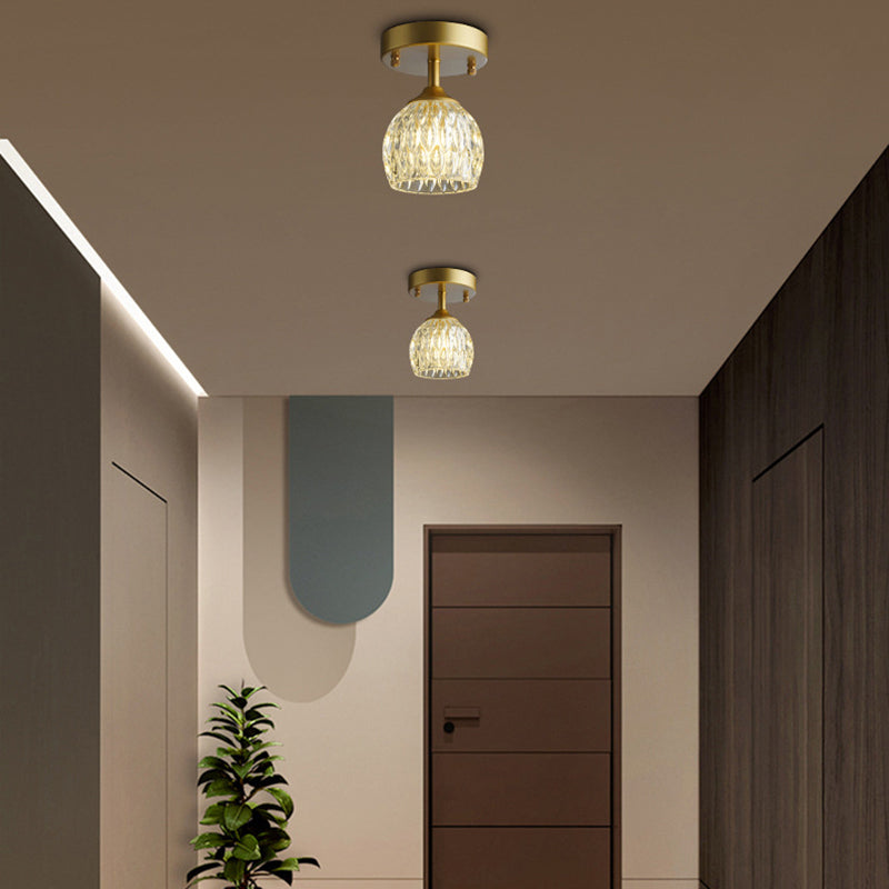 Contemporary Ceiling Lamp Minimalist Glass Shade Flush Mount Light Fixture