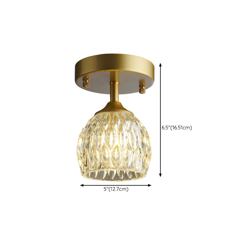 Contemporary Ceiling Lamp Minimalist Glass Shade Flush Mount Light Fixture