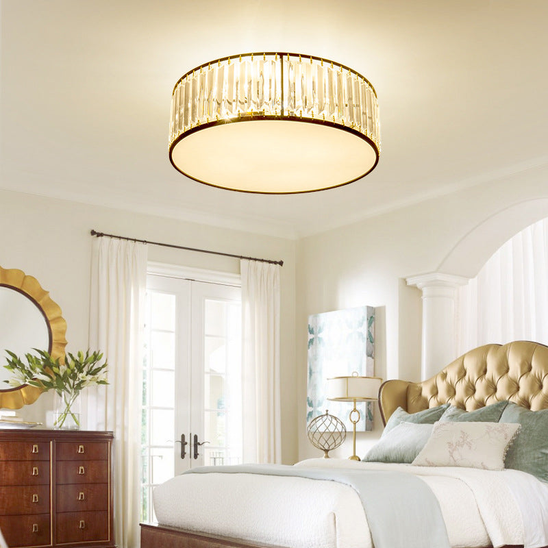Modern Geometric Flush Ceiling Light Crystal 4 Lights Flush Mount Light