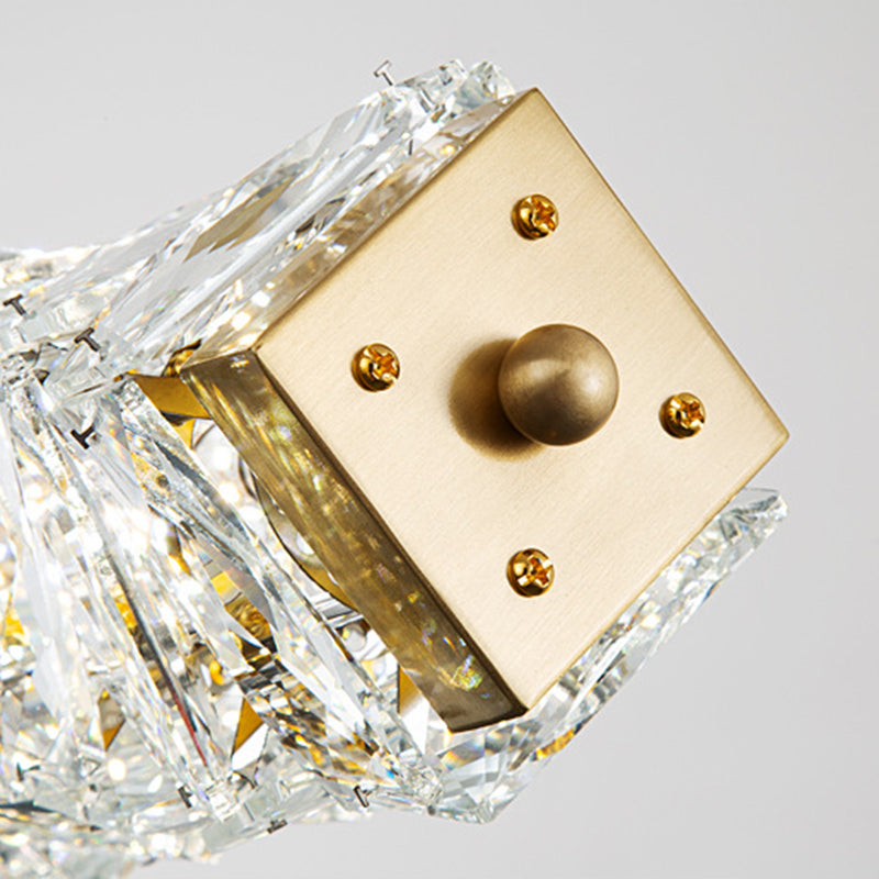 Single Modernism Golden Ceiling Light Crystal LED Kitchen Island Lighting
