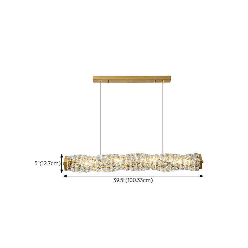 Single Modernism Golden Ceiling Light Crystal LED Kitchen Island Lighting