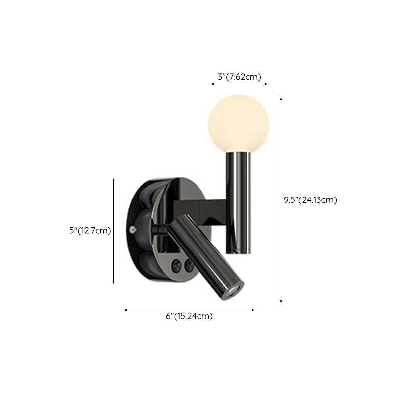 Cylinder Sconce Lights Simplicity Metal 2 Lights Wall Mounted Lights in Black