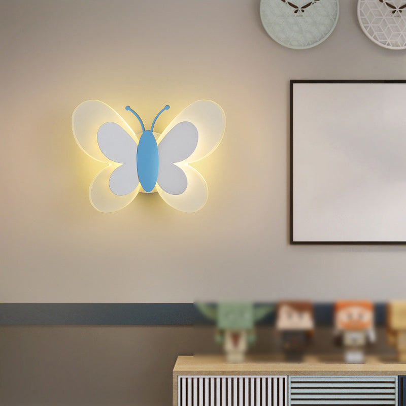 Contemporary Butterfly Wall Lamp Metal 1 Light Sconce Lights