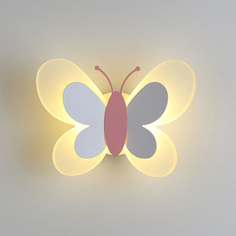 Contemporary Butterfly Wall Lamp Metal 1 Light Sconce Lights