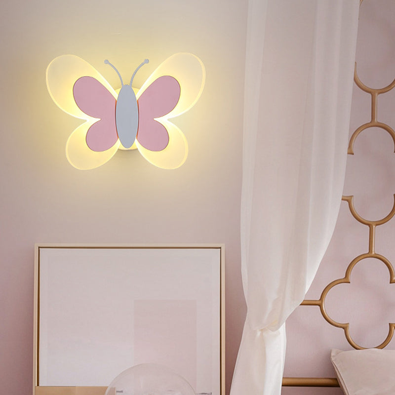 Contemporary Butterfly Wall Lamp Metal 1 Light Sconce Lights