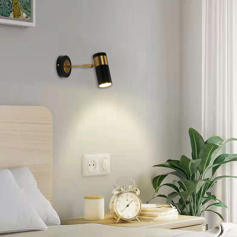 Metal Cylinder Wall Sconce Modern 1 Lights Wall Light for Bedroom