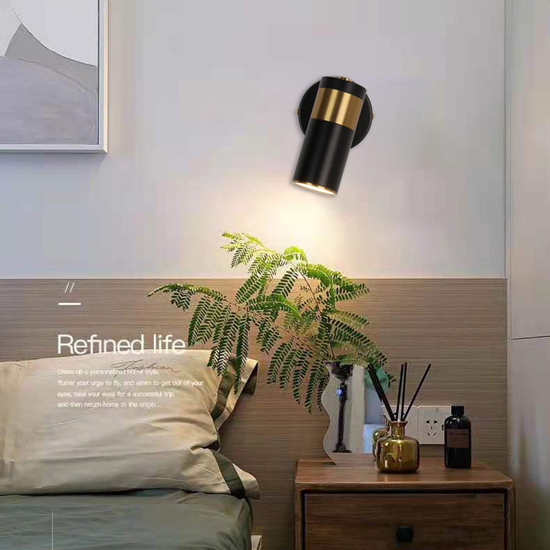 Metal Cylinder Wall Sconce Modern 1 Lights Wall Light for Bedroom