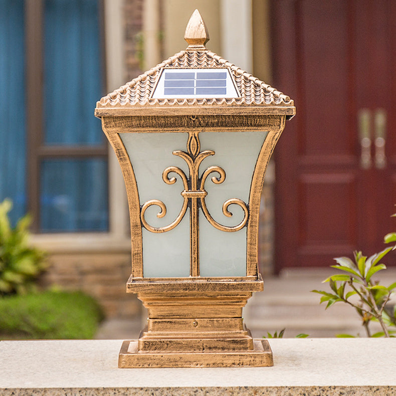 Modern Outdoor Lamp Minimalist Solar Lamp with Acrylic Shade for Backyard
