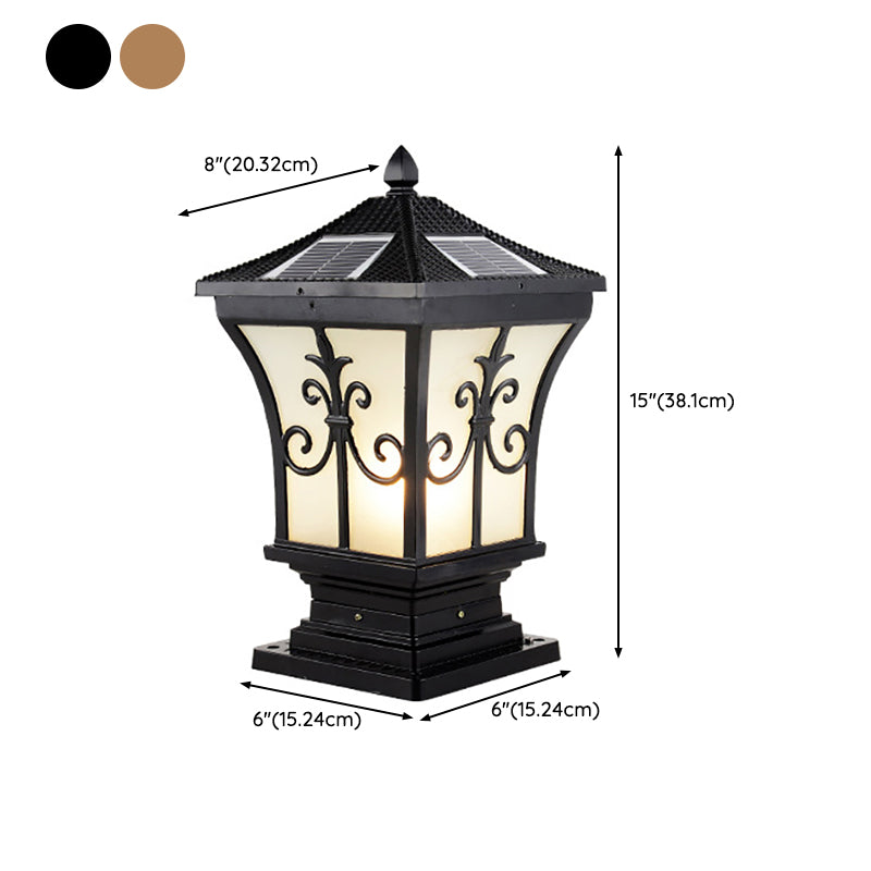 Modern Outdoor Lamp Minimalist Solar Lamp with Acrylic Shade for Backyard