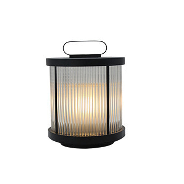 Modern Outdoor Lamp Minimalist Solar Lamp with Glass Shade for Backyard