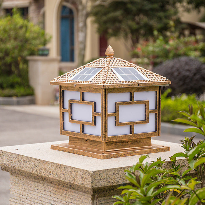 Modern Pillar Lamp Minimalist Outdoor Lamp with Acrylic Shade for Garden