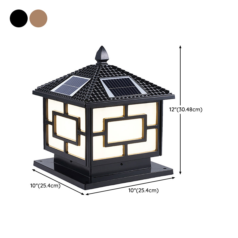 Modern Pillar Lamp Minimalist Outdoor Lamp with Acrylic Shade for Garden