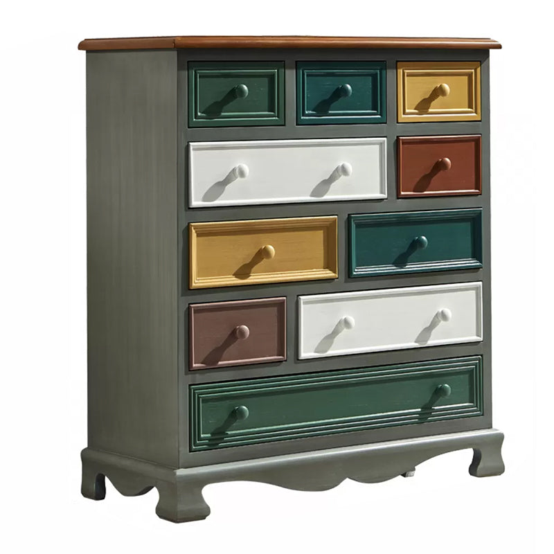 Nautical Storage Chest Dresser Solid Wood Storage Chest with 7/10/12 Drawers