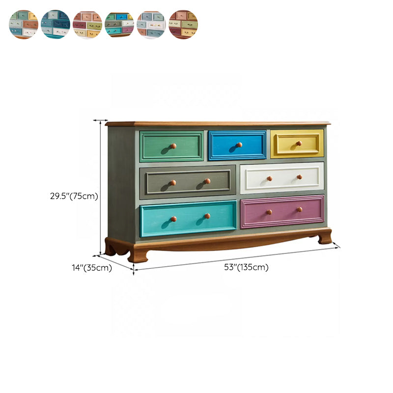 Nautical Storage Chest Dresser Solid Wood Storage Chest with 7/10/12 Drawers