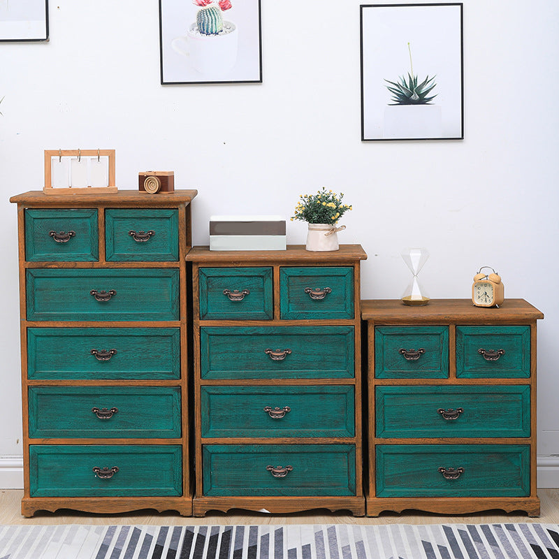 Nautical Bedroom Solid Wood Storage Chest Vertical Chest with Drawers