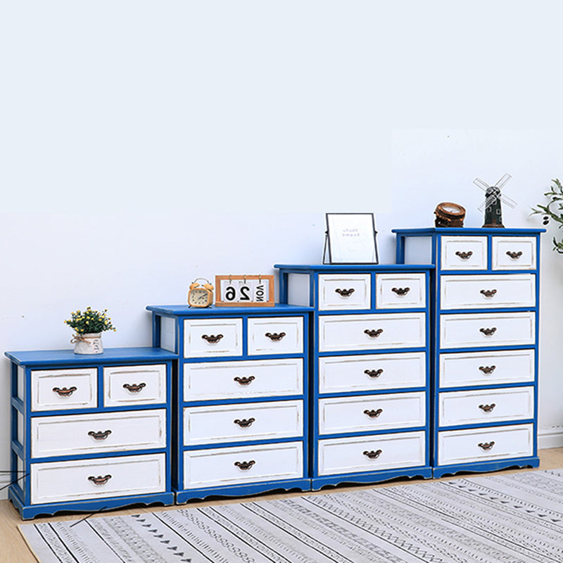 Nautical Bedroom Solid Wood Storage Chest Vertical Chest with Drawers