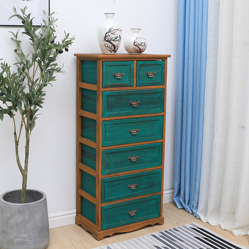 Nautical Bedroom Solid Wood Storage Chest Vertical Chest with Drawers