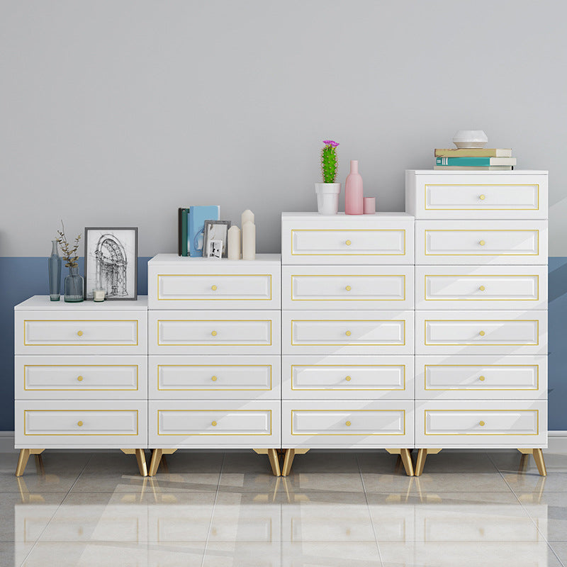 Contemporary Bedroom Storage Chest Wooden Vertical Chest with Drawers