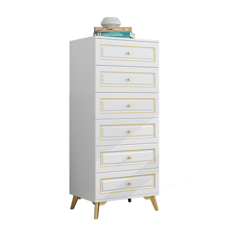 Contemporary Bedroom Storage Chest Wooden Vertical Chest with Drawers