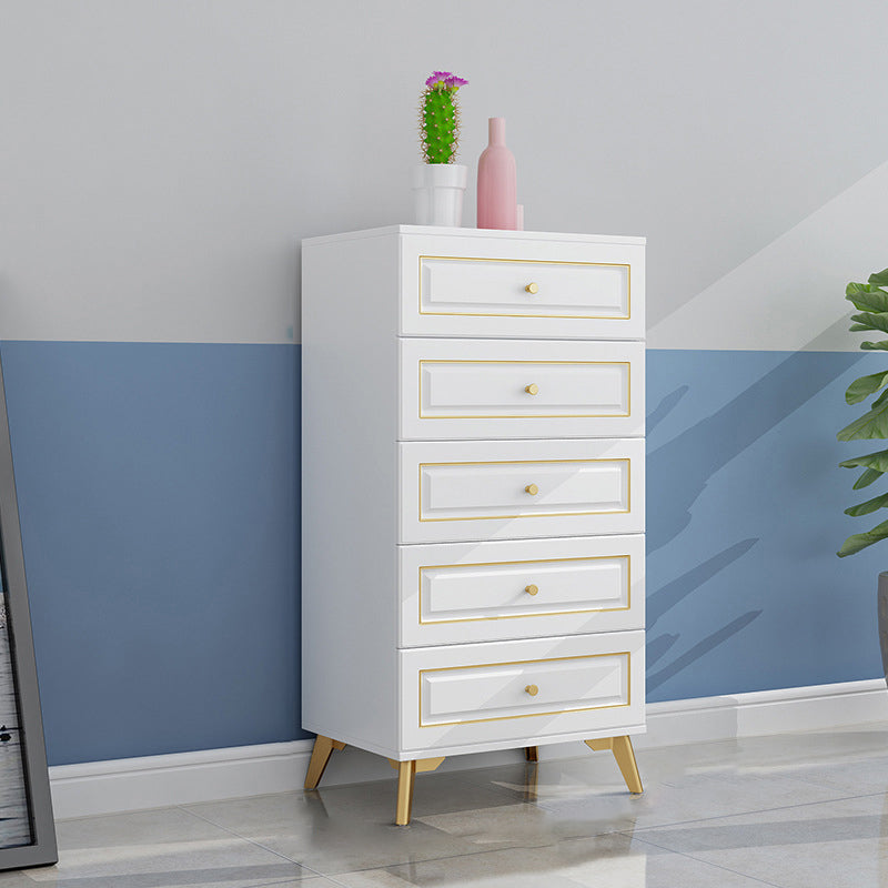 Contemporary Bedroom Storage Chest Wooden Vertical Chest with Drawers
