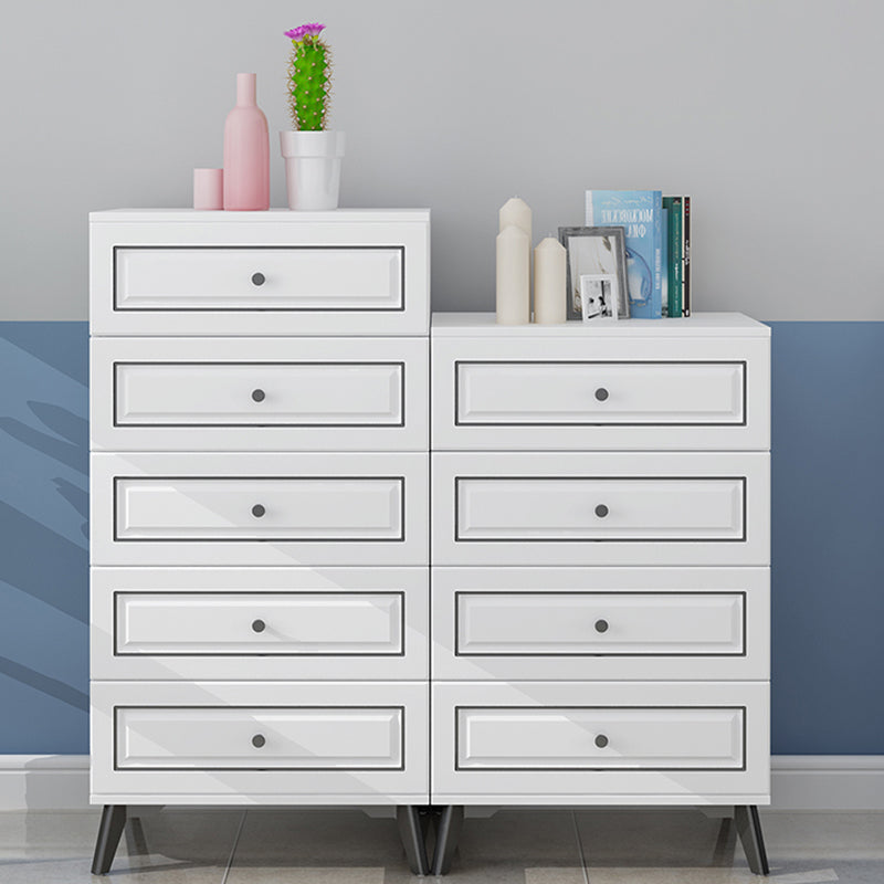 Contemporary Bedroom Storage Chest Wooden Vertical Chest with Drawers
