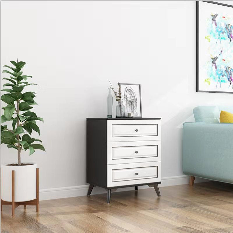 Contemporary Bedroom Storage Chest Wooden Vertical Chest with Drawers