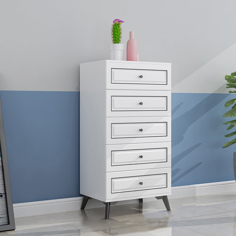 Contemporary Bedroom Storage Chest Wooden Vertical Chest with Drawers