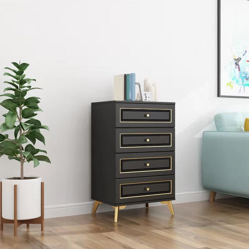 Contemporary Bedroom Storage Chest Wooden Vertical Chest with Drawers
