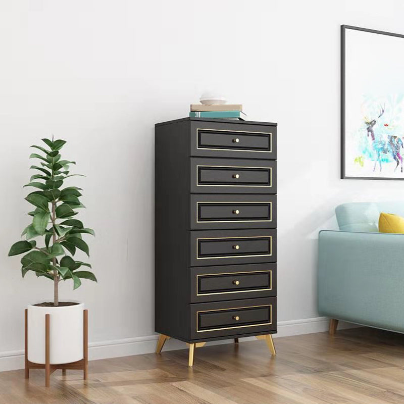 Contemporary Bedroom Storage Chest Wooden Vertical Chest with Drawers