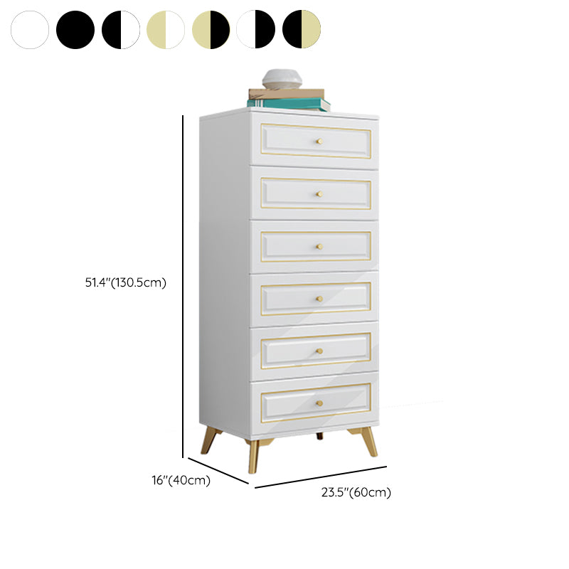 Contemporary Bedroom Storage Chest Wooden Vertical Chest with Drawers