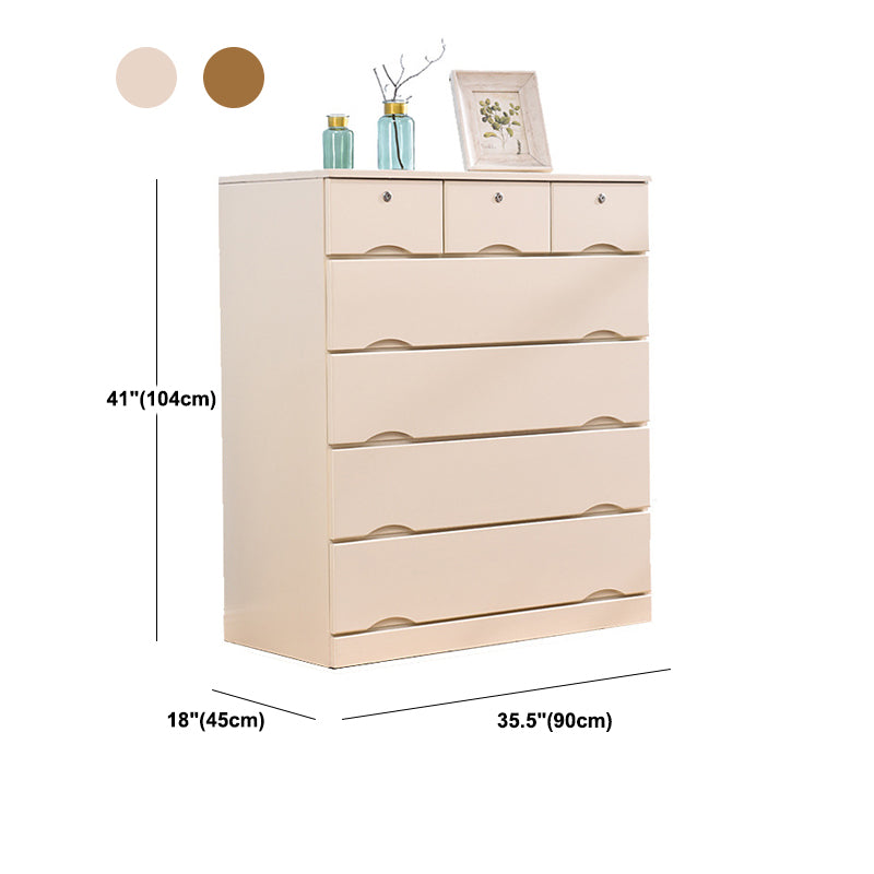 Contemporary Chest Wooden Horizontal Combo Dresser with Drawer