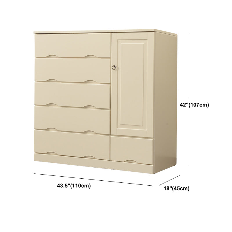 Contemporary Chest Wooden Horizontal Combo Dresser with Drawer