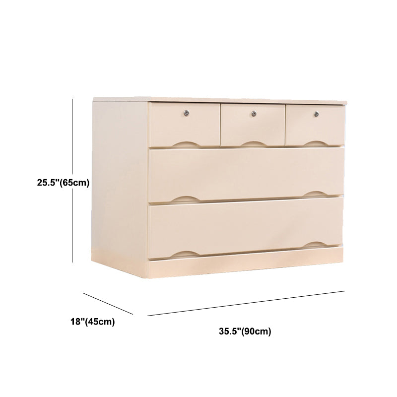 Contemporary Chest Wooden Horizontal Combo Dresser with Drawer