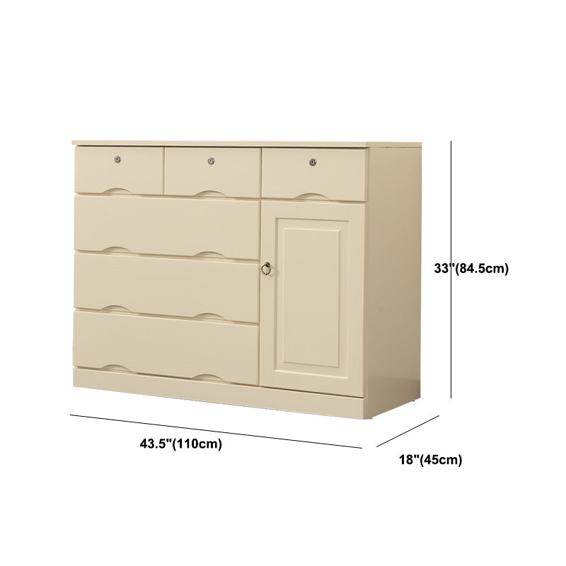 Contemporary Chest Wooden Horizontal Combo Dresser with Drawer