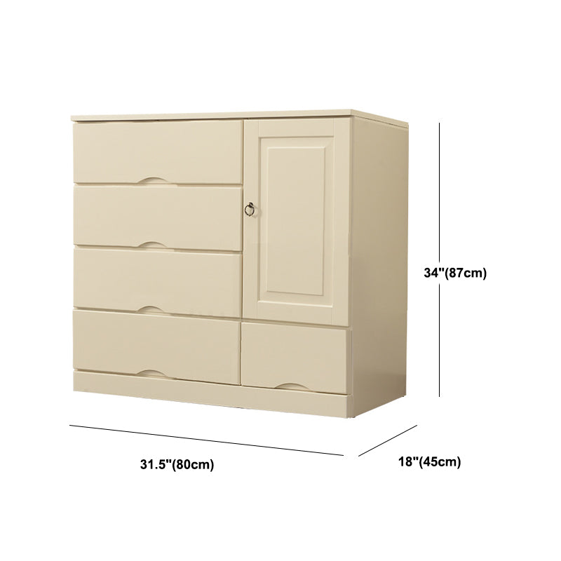 Contemporary Chest Wooden Horizontal Combo Dresser with Drawer