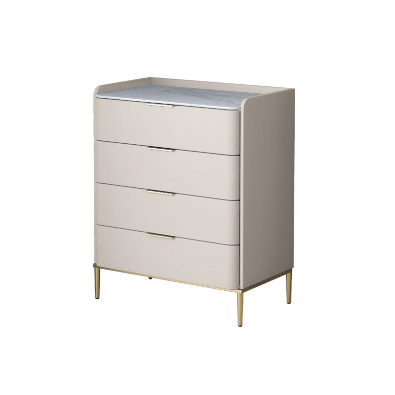 Glam 16"Wide Vertical Storage Chest Stone Bedroom Chest with Drawers