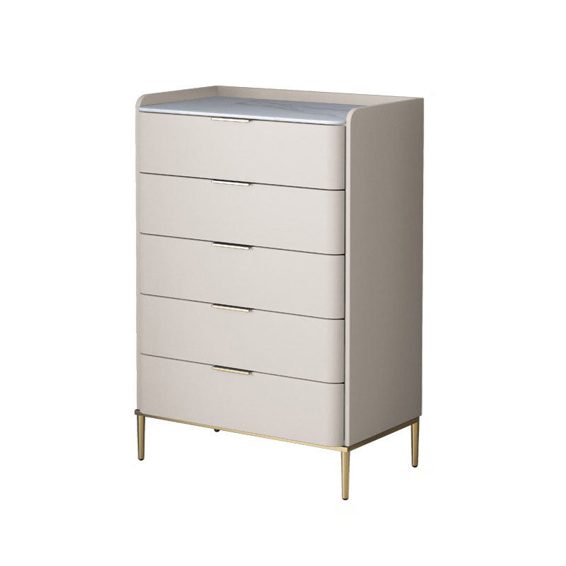 Glam 16"Wide Vertical Storage Chest Stone Bedroom Chest with Drawers