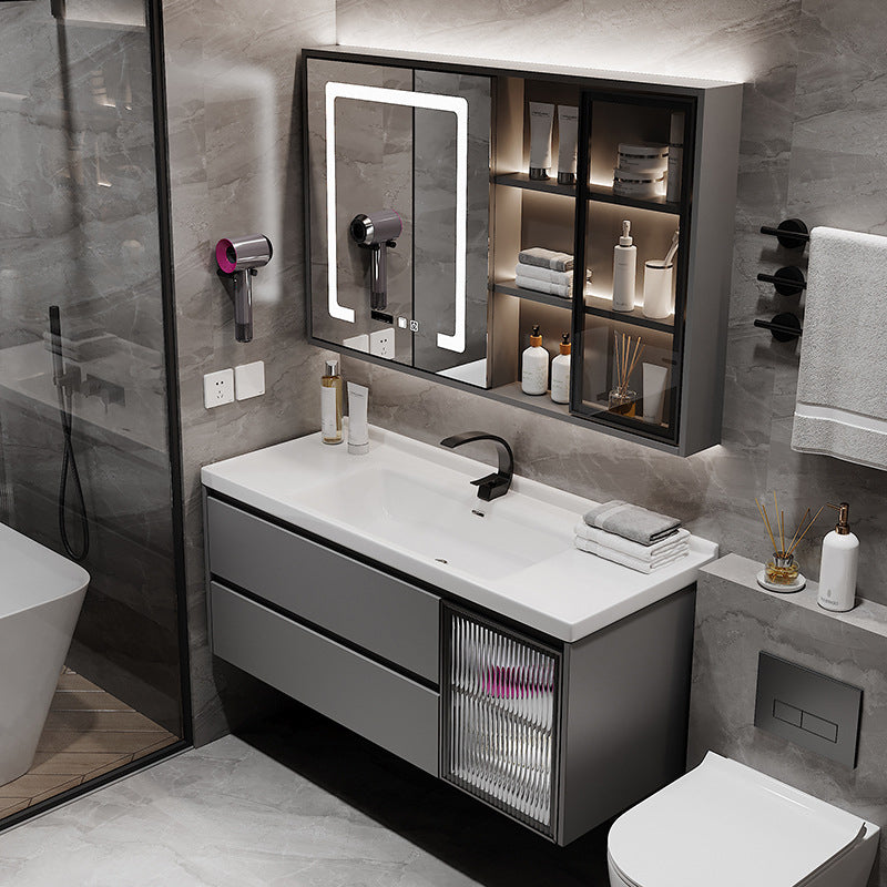 Contemporary Sink Vanity Bathroom Vanity Cabinet with Mirror Cabinet