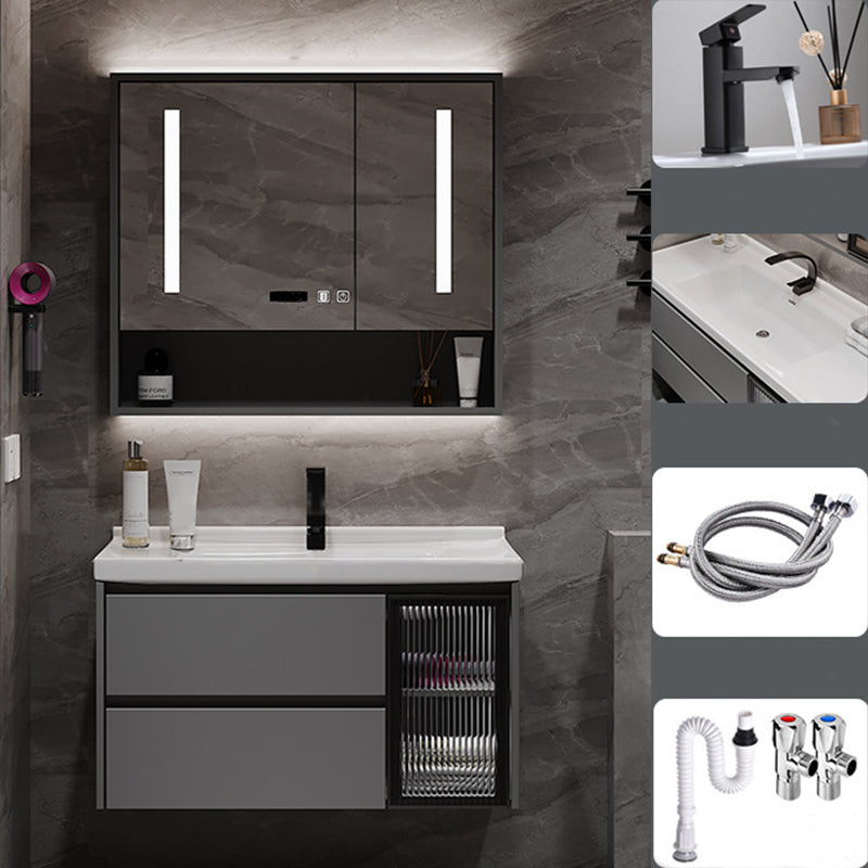 Contemporary Sink Vanity Bathroom Vanity Cabinet with Mirror Cabinet